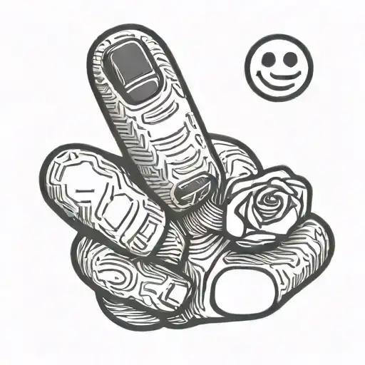 Finger Up yellow Emoji tattoo design idea