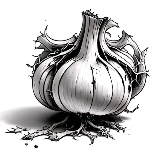 solar garlic starts to rot tattoo design idea