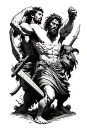 David beheading goliath tattoo design idea