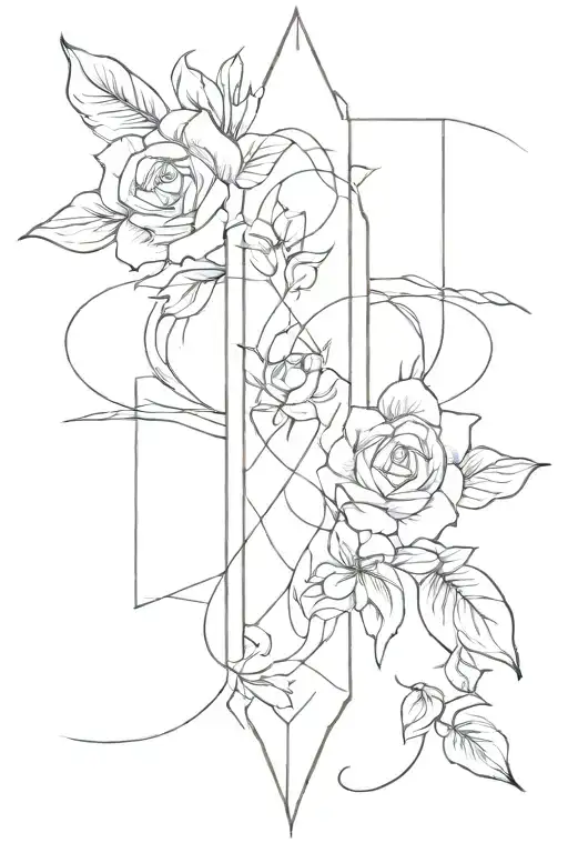 symmetrical dainty, sexy but feminine vertical tattoo tattoo design idea