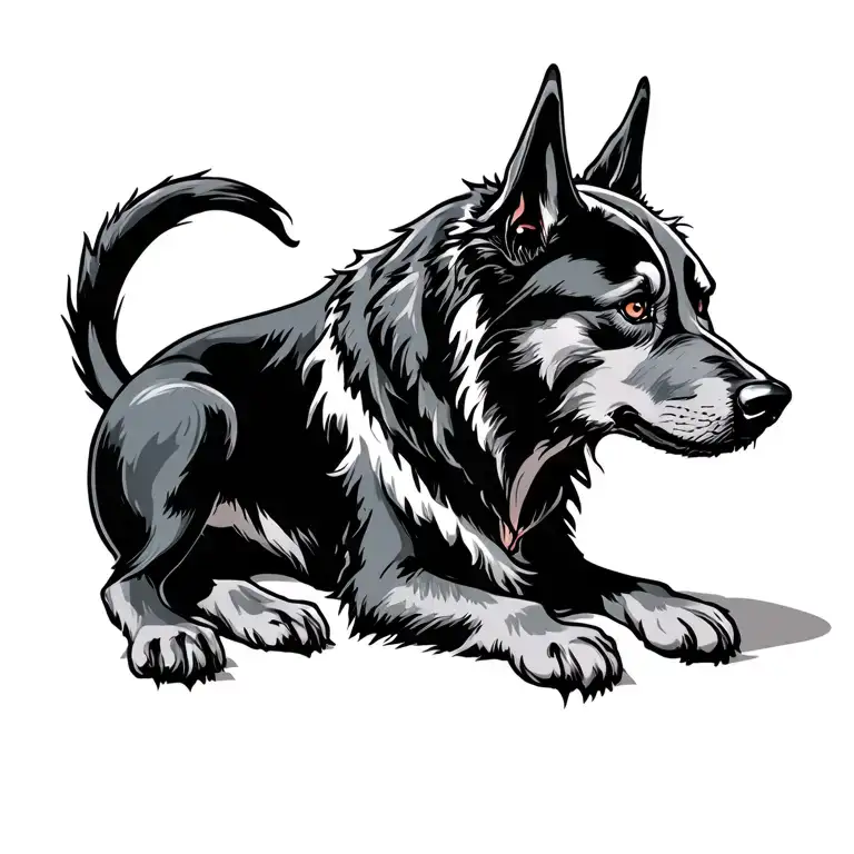 hell hound tattoo design idea