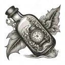 Time In A Bottle tattoo design idea