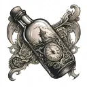 Time In A Bottle tattoo design idea
