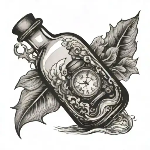 Time In A Bottle tattoo design idea