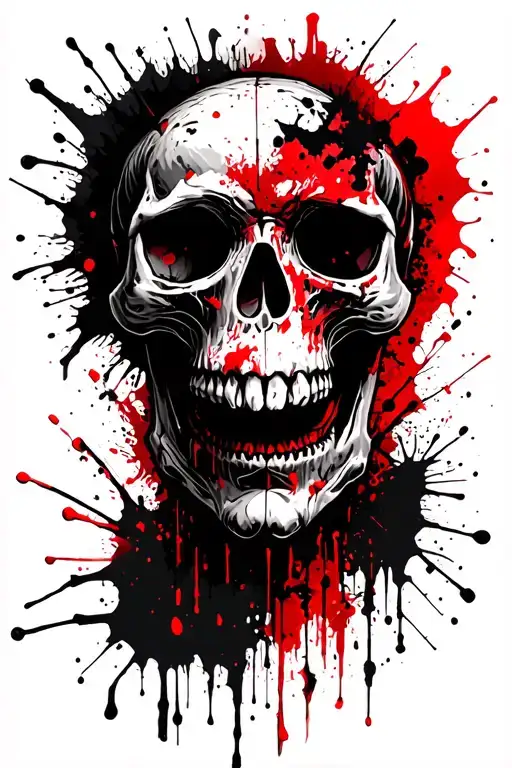 skull creepy animal tattoo design idea