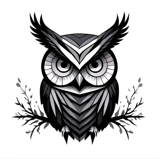 Geometric Owl tattoo design idea