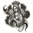 Our Lady Fátima with dragon from FCP tattoo design idea