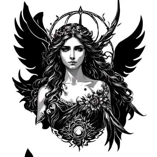 virgo maiden tattoo for men posing tattoo design idea