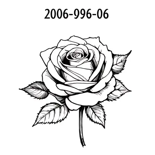 "2006-09-06" rose and date tattoo design idea
