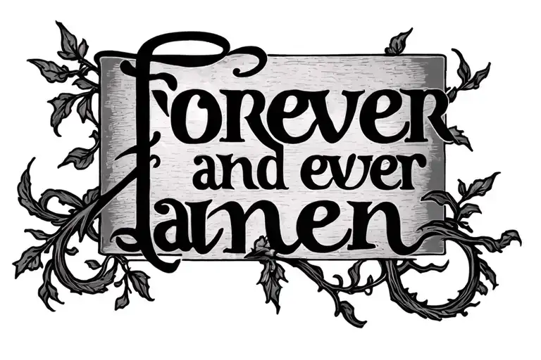 "forever and ever amen" vines wrapping tattoo design idea