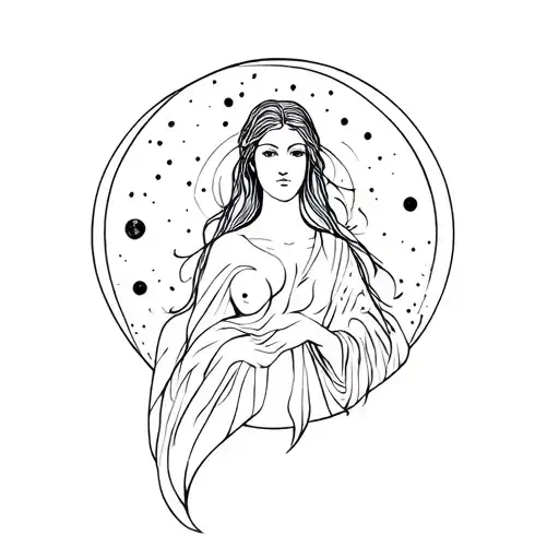 Theia, the goddess but also the hypothetical proto planet  tattoo design idea
