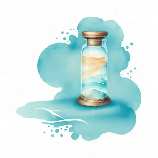 footprints in the sand hour glass tattoo design idea