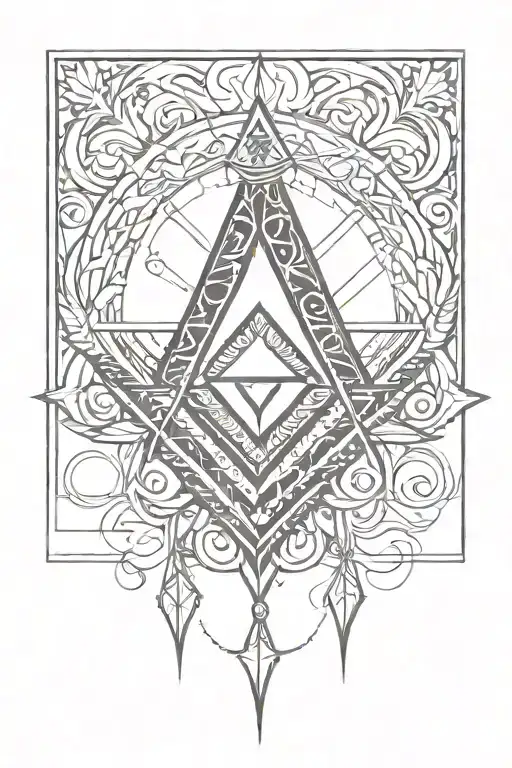 Freemasonry abstract tulsi tattoo design idea