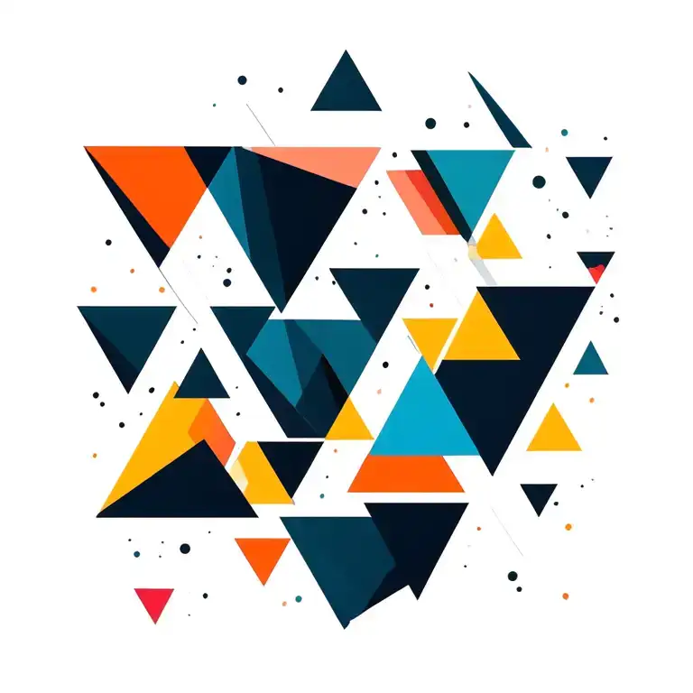 geometric asymmetrical mini triangles scattered throughout tattoo design idea