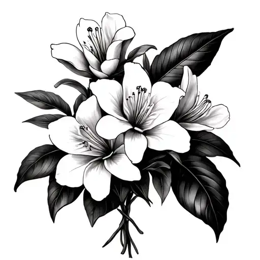 oleander flower bouquet soft colors tattoo design idea