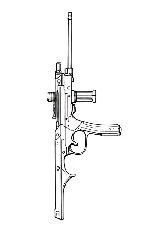 machine gun tattoo design idea