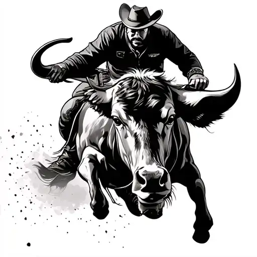 bull rider tattoo design idea