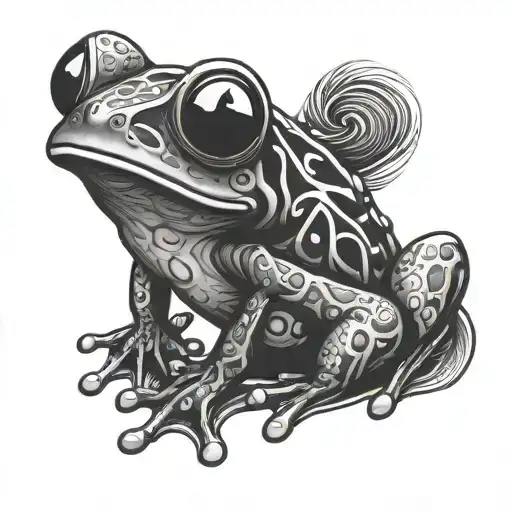 psychedelic frog tattoo design idea