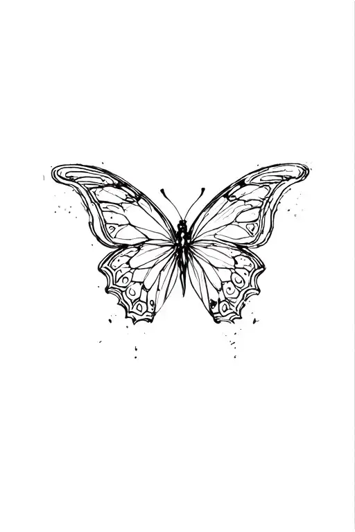butterfly effect picture frame tattoo design idea