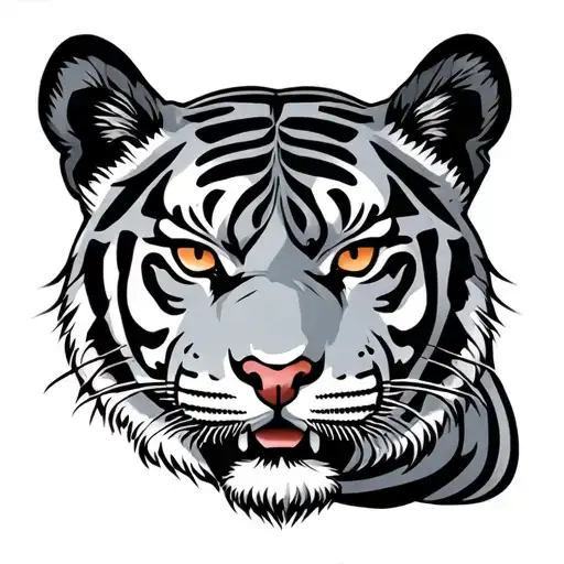 tiger face tattoo design idea