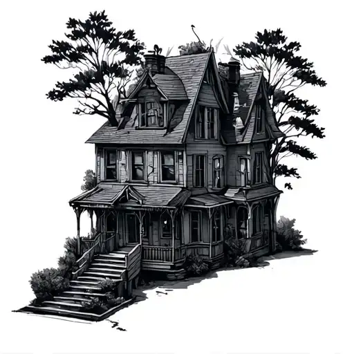 trap house tattoo design idea