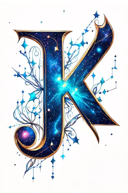 constellation letters j and K velaris  tattoo design idea