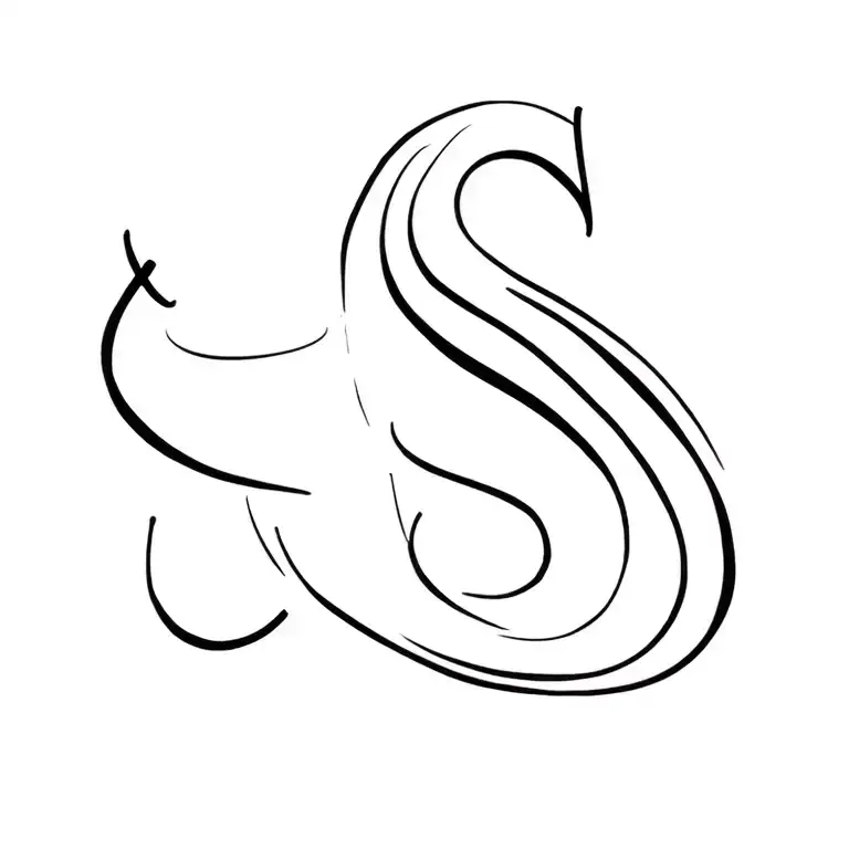 two peas in a pod with and the letter S tattoo design idea