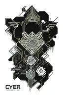 Line art tattoo design idea