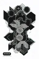 Line art tattoo design idea