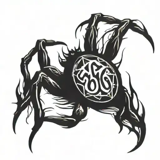 gothic chest tattoo of a spider with a 666 written in its body tattoo design idea