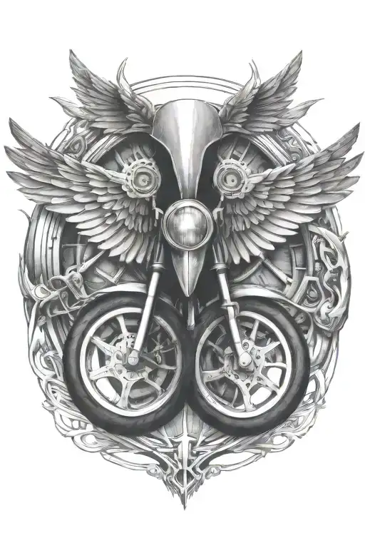 wing shaped race wheels  tattoo design idea