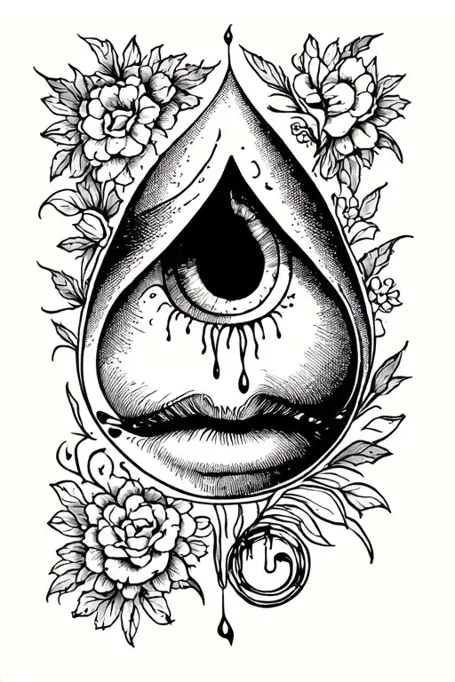 face tear drop tattoo design idea
