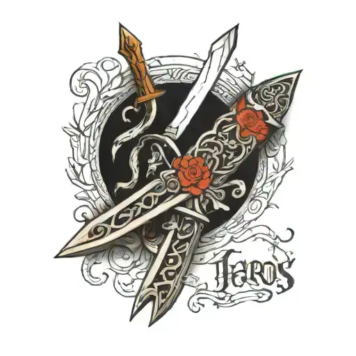 lord of the rings knife "narsil" tattoo design idea