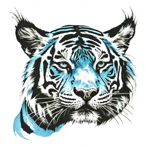 tiger scratch marks blue tiger camo like tattoo design idea
