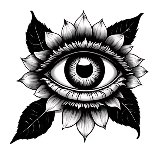 Evil Eye in center🕉 Om or Trinetra above it🖐 Hanuman’s hand / blessing on side🌸 Lotus & Lakshmi mudra below🔻 Pro tattoo design idea