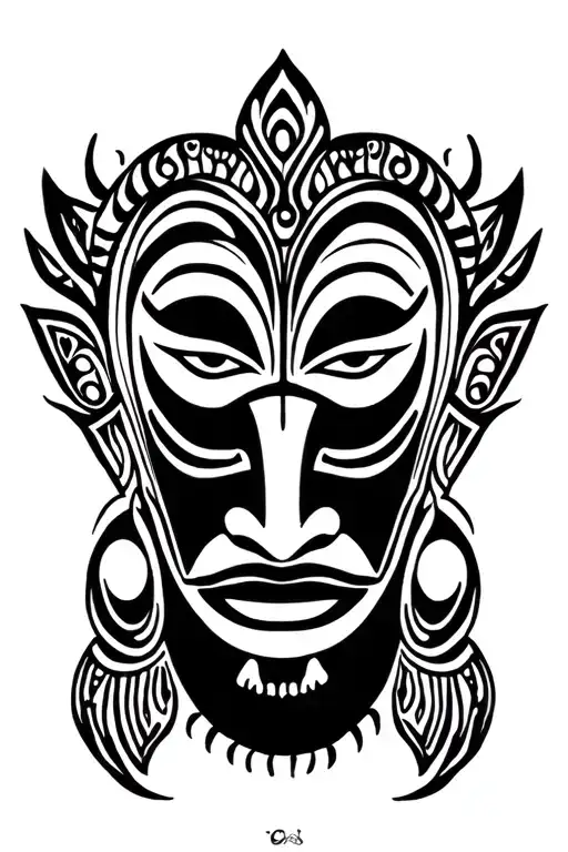 theyyam face mask tattoo design idea