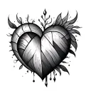 Patchwork Heart tattoo design idea