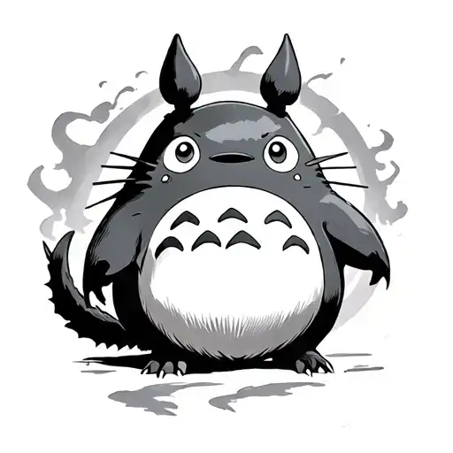 Totoro with susanoo tattoo design idea