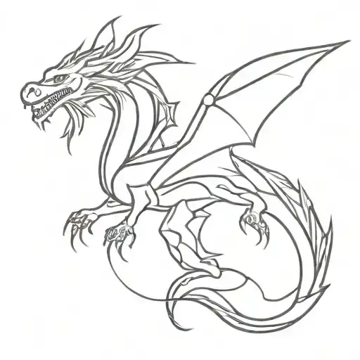 dragon  abstract tattoo design idea