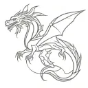 dragon  abstract tattoo design idea