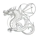 dragon  abstract tattoo design idea