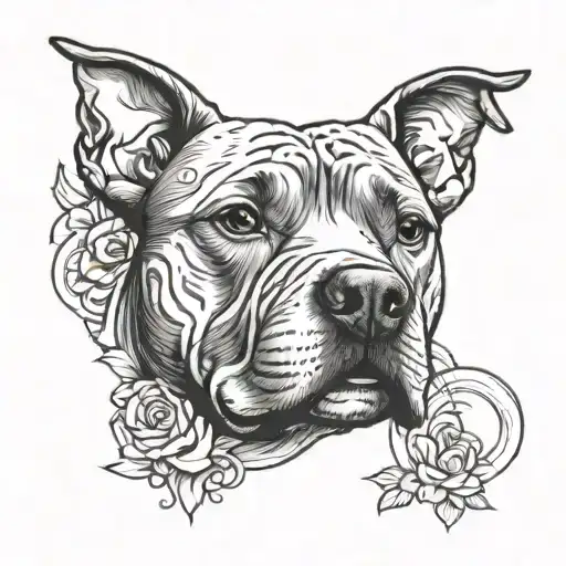 blue fawn pitbull luca brasi tattoo design idea