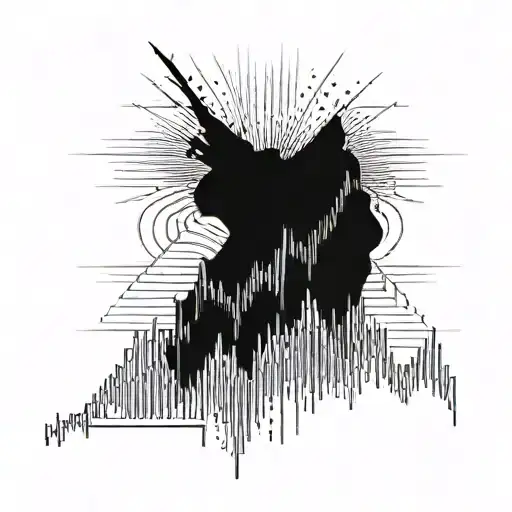 An intricate design of a rising stock graph, representing financial investment tattoo design idea