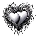 double hearts connected tattoo design idea