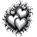 double hearts connected tattoo design idea