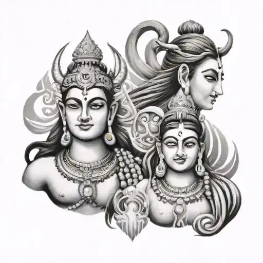 make a tattoo design where mom dad and lord shiv, 3 person are very important in life.make it unique  tattoo design idea