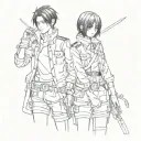 Levi Ackerman and Mikasa Ackerman tattoo design idea