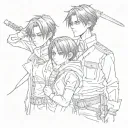 Levi Ackerman and Mikasa Ackerman tattoo design idea