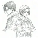 Levi Ackerman and Mikasa Ackerman tattoo design idea