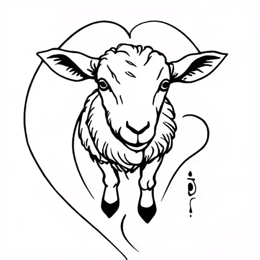 lamb tattoo design idea